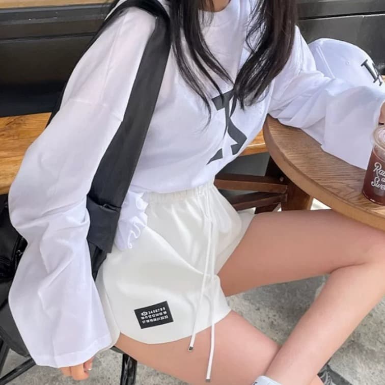 있음 선적 루즈핏 백리스 알파벳 자외선 차단 의류