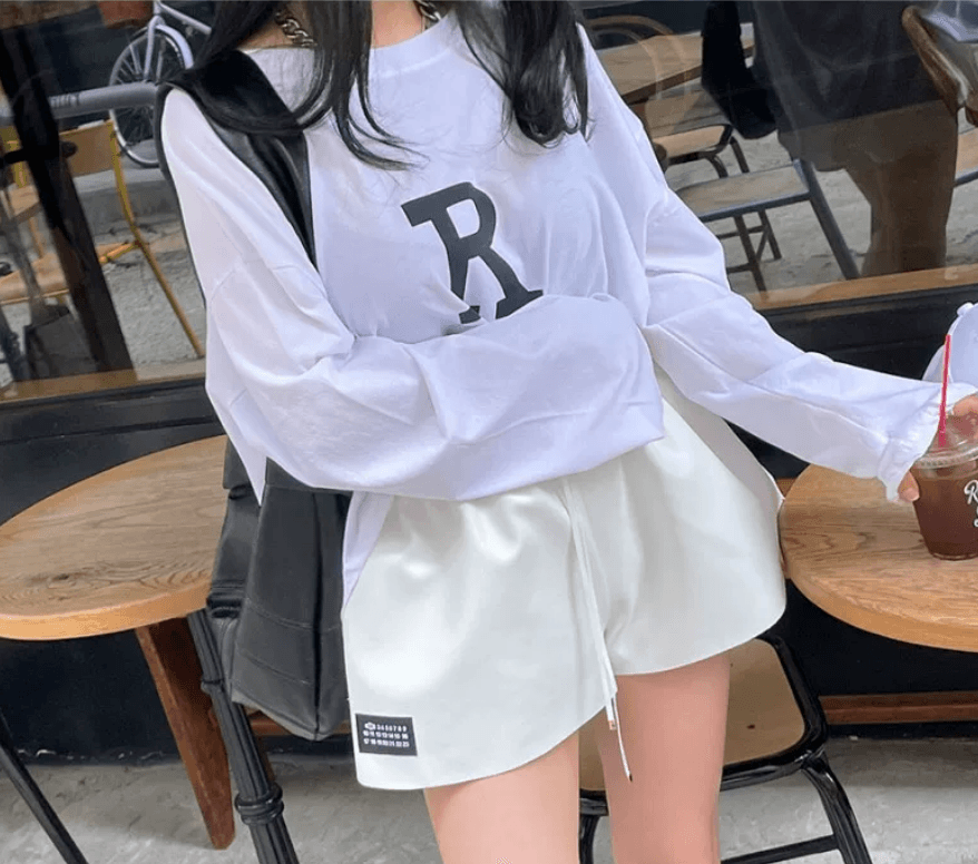 있음 선적 루즈핏 백리스 알파벳 자외선 차단 의류 상세 이미지 9