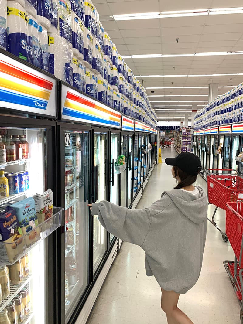 있음 선적 지퍼 후드티 루즈핏 bf 느긋한 바람 후드 티 스웨터 여성 상세 이미지 4