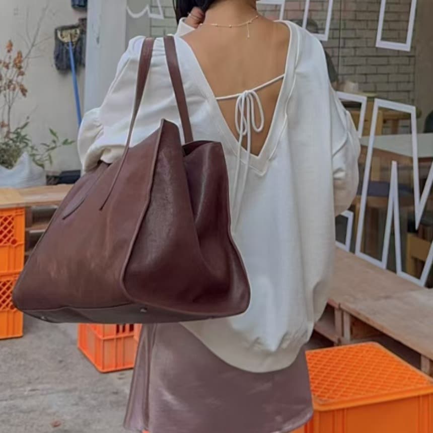있음 선적 레이스업 패션 백리스 루즈핏 캐주얼 운동 후드티 이미지 4