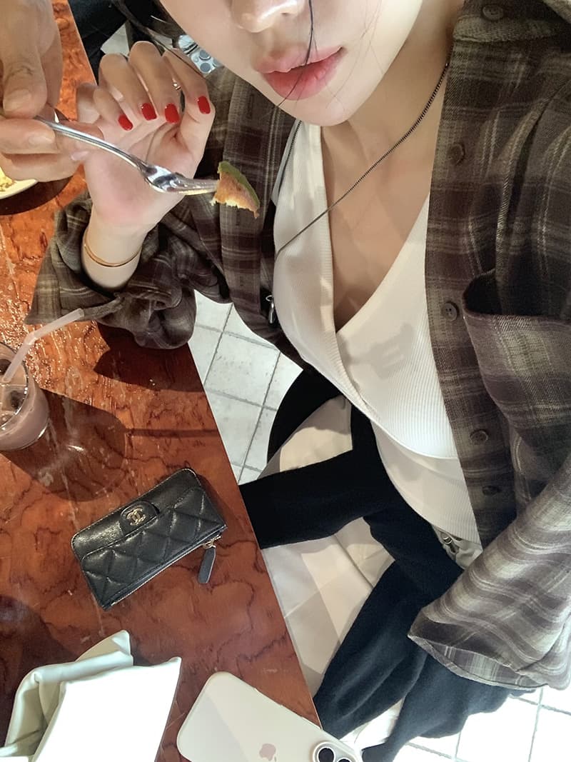 있음 선적 새로운 레트로 문예 바람 격자 무늬 셔츠 루즈핏 슬림해 보이는 캐주얼 셔츠 재킷 상세 이미지 19