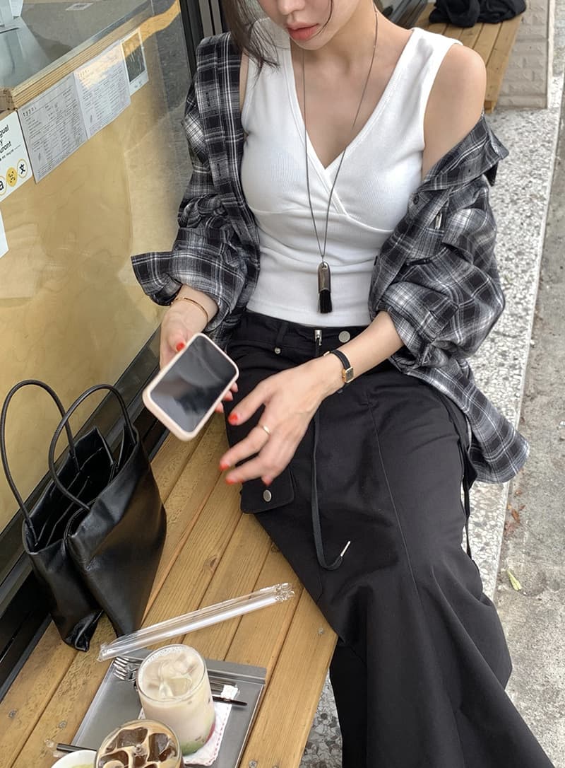 있음 선적 새로운 레트로 문예 바람 격자 무늬 셔츠 루즈핏 슬림해 보이는 캐주얼 셔츠 재킷 상세 이미지 33