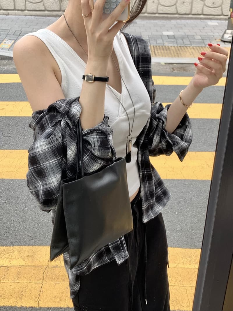 있음 선적 새로운 레트로 문예 바람 격자 무늬 셔츠 루즈핏 슬림해 보이는 캐주얼 셔츠 재킷 상세 이미지 39