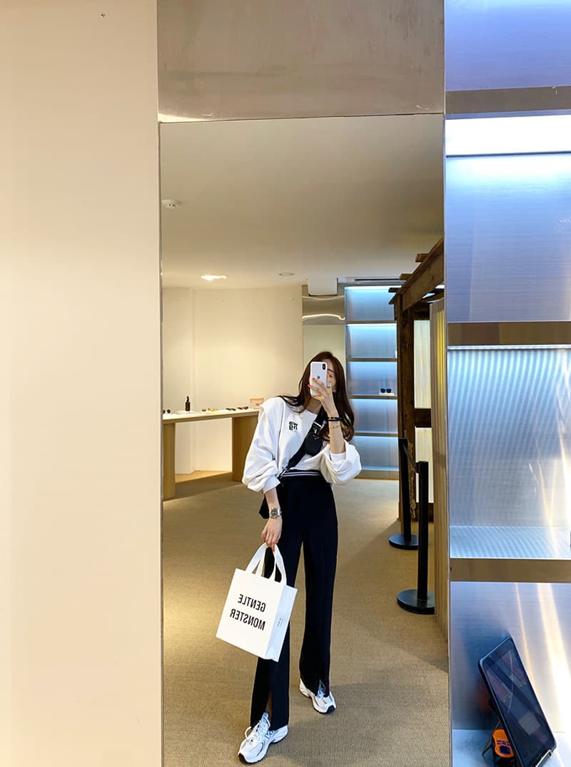 있음 선적 루즈핏 느긋한 바람 디자인 센스 후드티 여성 풀오버 페이크 레이어드 맨위 상세 이미지 11