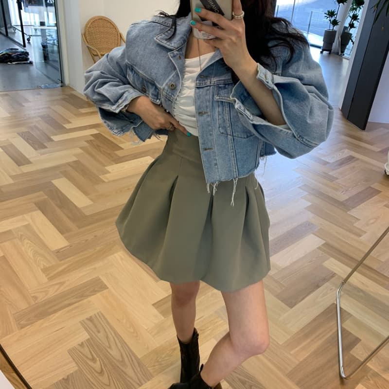 선물 화물 한국 레트로 거친 가장자리 쇼트 스타일 루즈핏 캐주얼 데님 재킷 하이웨이스트 자켓 상세 이미지 20