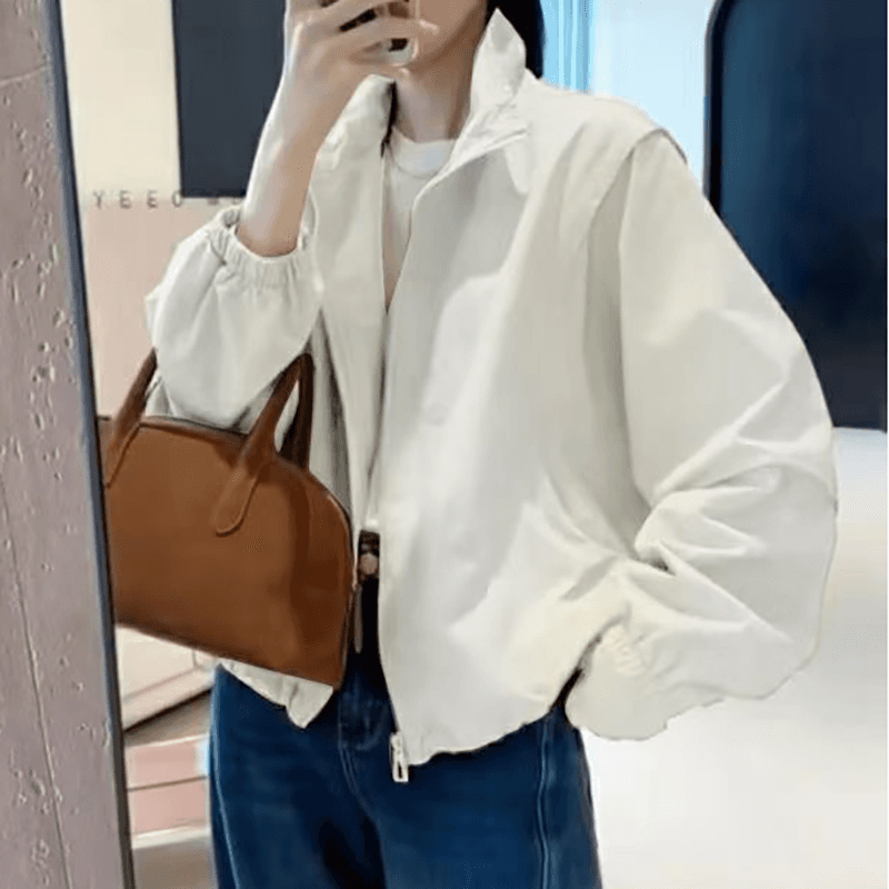 선물 화물 한국 동대문 가을 겨울 프랑스식 레트로 재킷 지퍼 여성 코트 고급 센스 한 첨부 된 의류 트렌디 상세 이미지 2