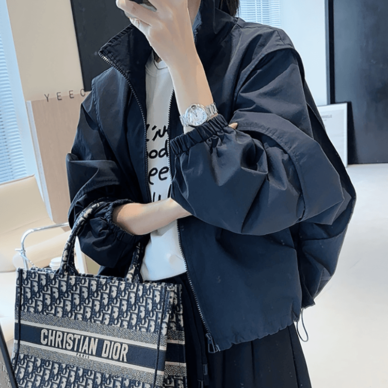 선물 화물 한국 동대문 가을 겨울 프랑스식 레트로 재킷 지퍼 여성 코트 고급 센스 한 첨부 된 의류 트렌디 상세 이미지 10