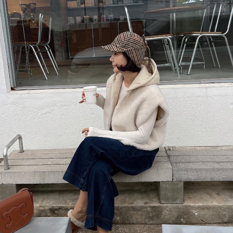 선물 화물 한국 동대문 겨울 레트로 외국 가스 양면 착용 루즈핏 밍크 플리스 모피 베스트 여성 코트 상세 이미지 6