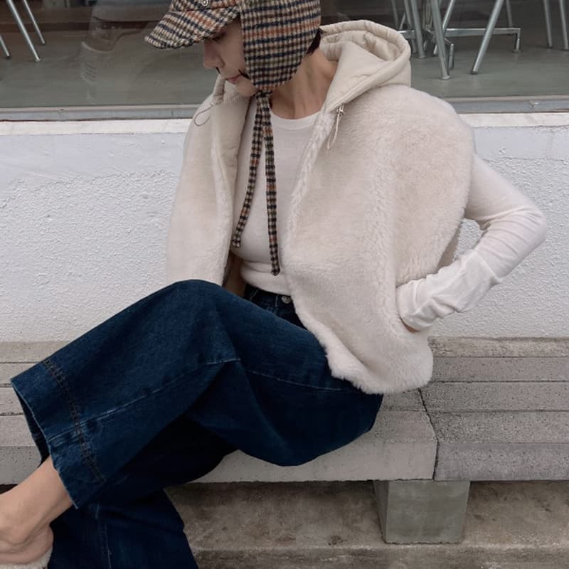 선물 화물 한국 동대문 겨울 레트로 외국 가스 양면 착용 루즈핏 밍크 플리스 모피 베스트 여성 코트 상세 이미지 13