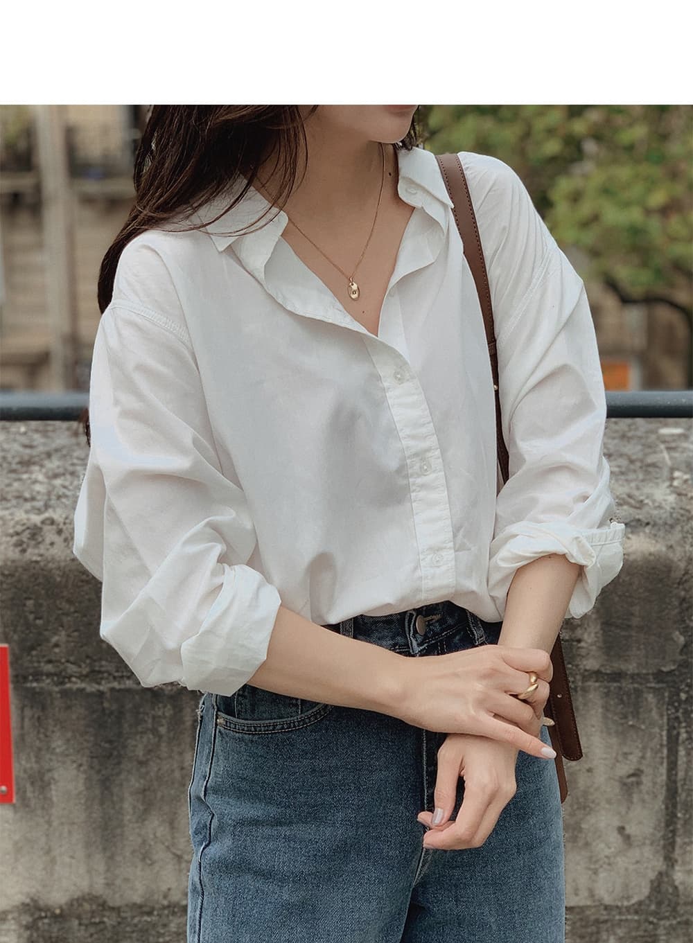 선물 화물 한국 스타일 화이트 셔츠 여성 셔츠 디자인 센스 작은 대중 빛 럭셔리 고급 센스 루즈핏 느긋한 바람 셔츠 상세 이미지 2