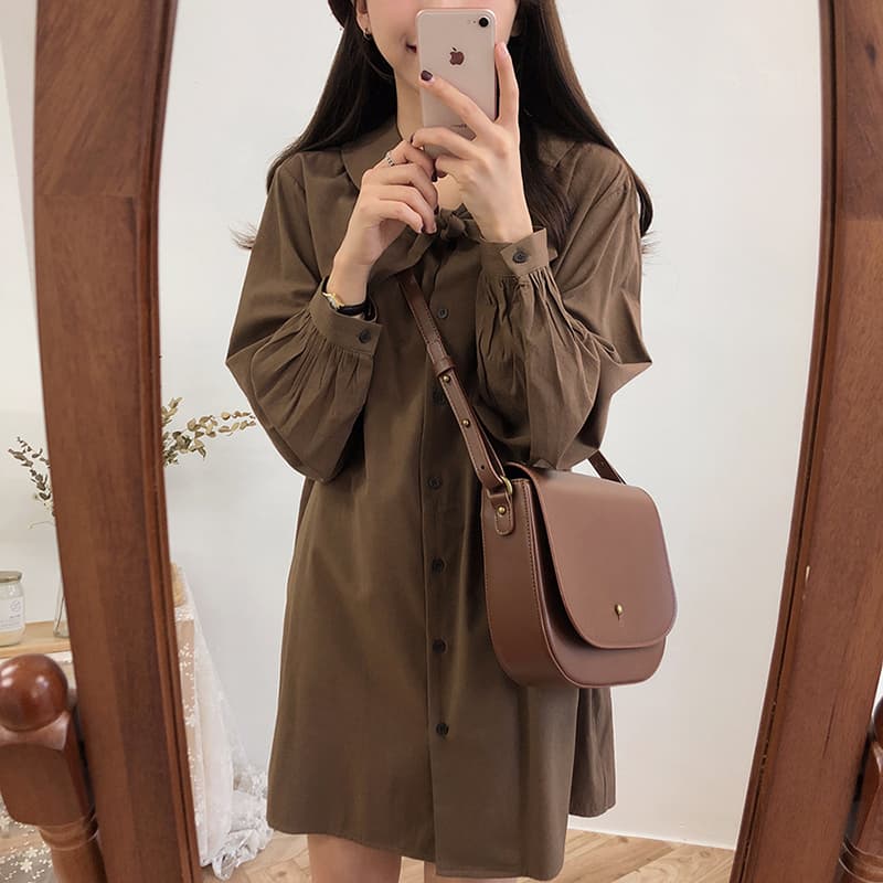 선물 화물 한국 스타일 루즈핏 몸매 가꾸기 오픈 가디건 단색 셔츠 섹션 긴팔 드레스 미니멀리즘 맨위 상세 이미지 5