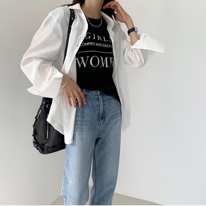 선물 화물 화이트 셔츠 여성 셔츠 디자인 센스 작은 대중 빛 럭셔리 고급 센스 루즈핏 느긋한 바람 셔츠 상세 이미지 8