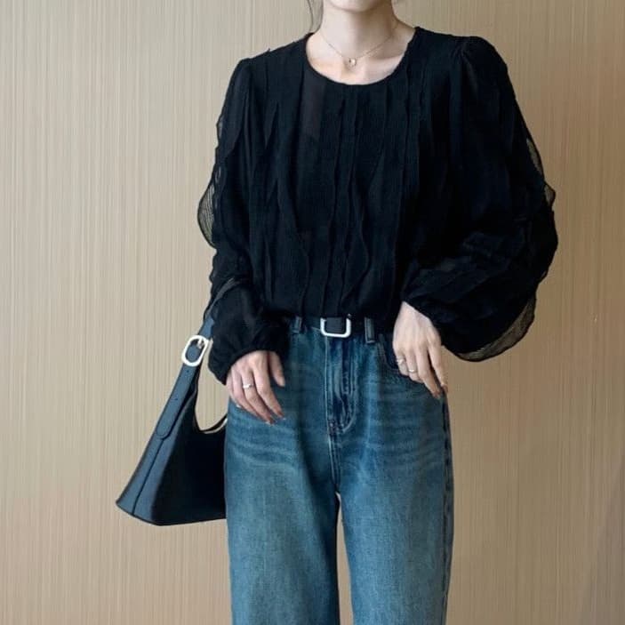 선물 화물 한국 스타일 부드러운 달콤함 다용도 패치워크 3 차원 슬림해 보이는 작은 대중 셔츠 맨위 여성 상세 이미지 9