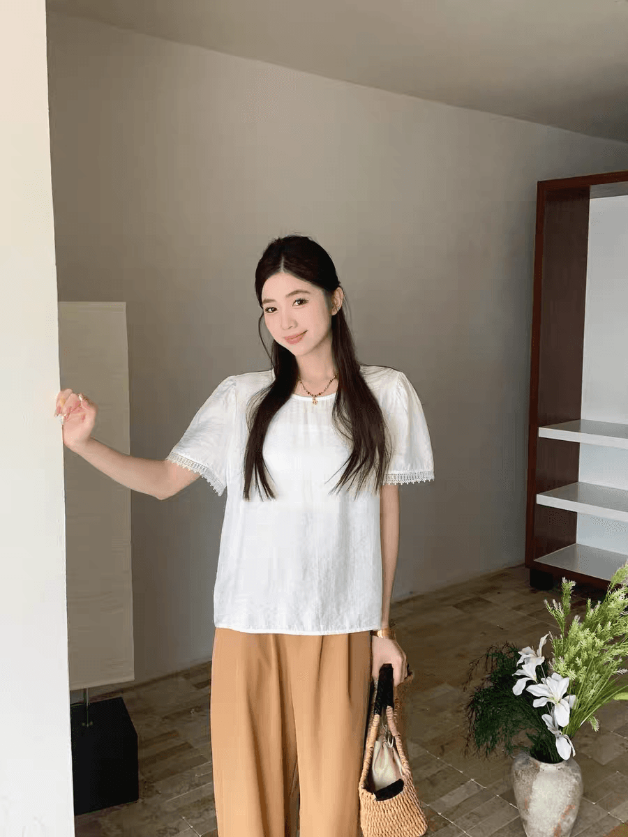 선물 화물 품격 인사이드 가져 가라. 커프스 패치워크 레이스 맨위 작은 셔츠 이미지 4