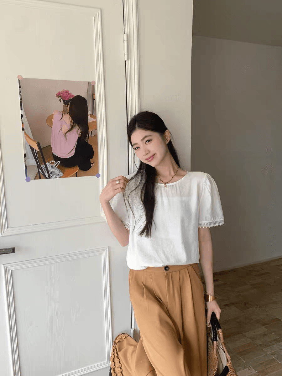 선물 화물 품격 인사이드 가져 가라. 커프스 패치워크 레이스 맨위 작은 셔츠 상세 이미지 2