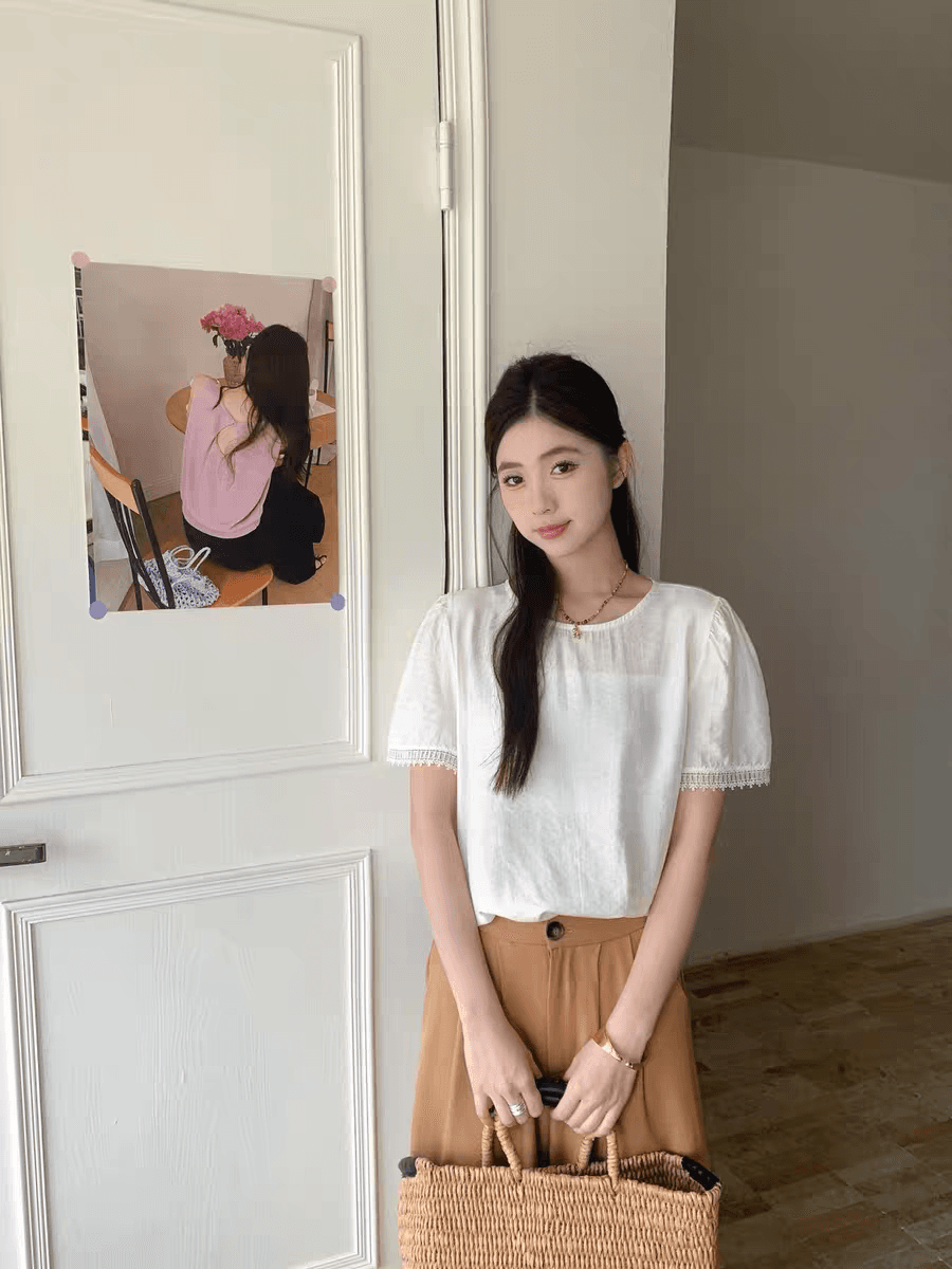선물 화물 품격 인사이드 가져 가라. 커프스 패치워크 레이스 맨위 작은 셔츠 상세 이미지 4
