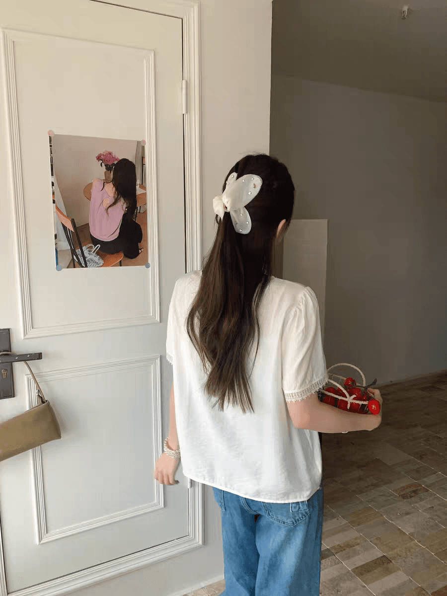 선물 화물 품격 인사이드 가져 가라. 커프스 패치워크 레이스 맨위 작은 셔츠 상세 이미지 11