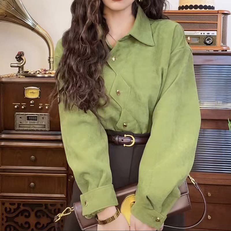 선물 화물 불규칙 문 襟 디자인 센스 셔츠