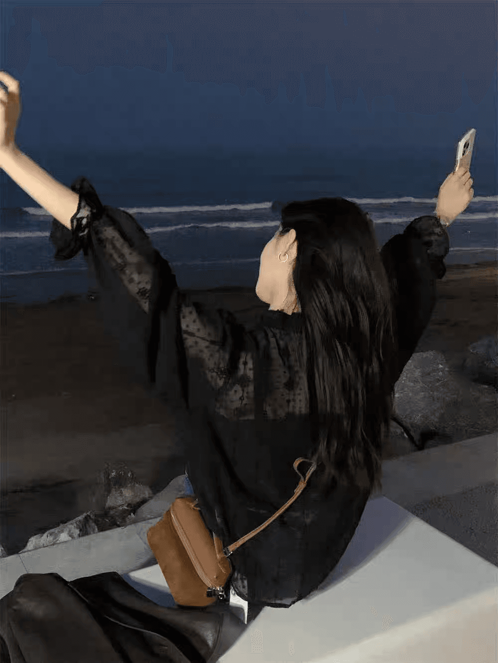 선물 화물 프릴 레이스업 루즈핏 자수 레이스 살구 색상 셔츠 맨위 여성 경기 슬립 상세 이미지 12