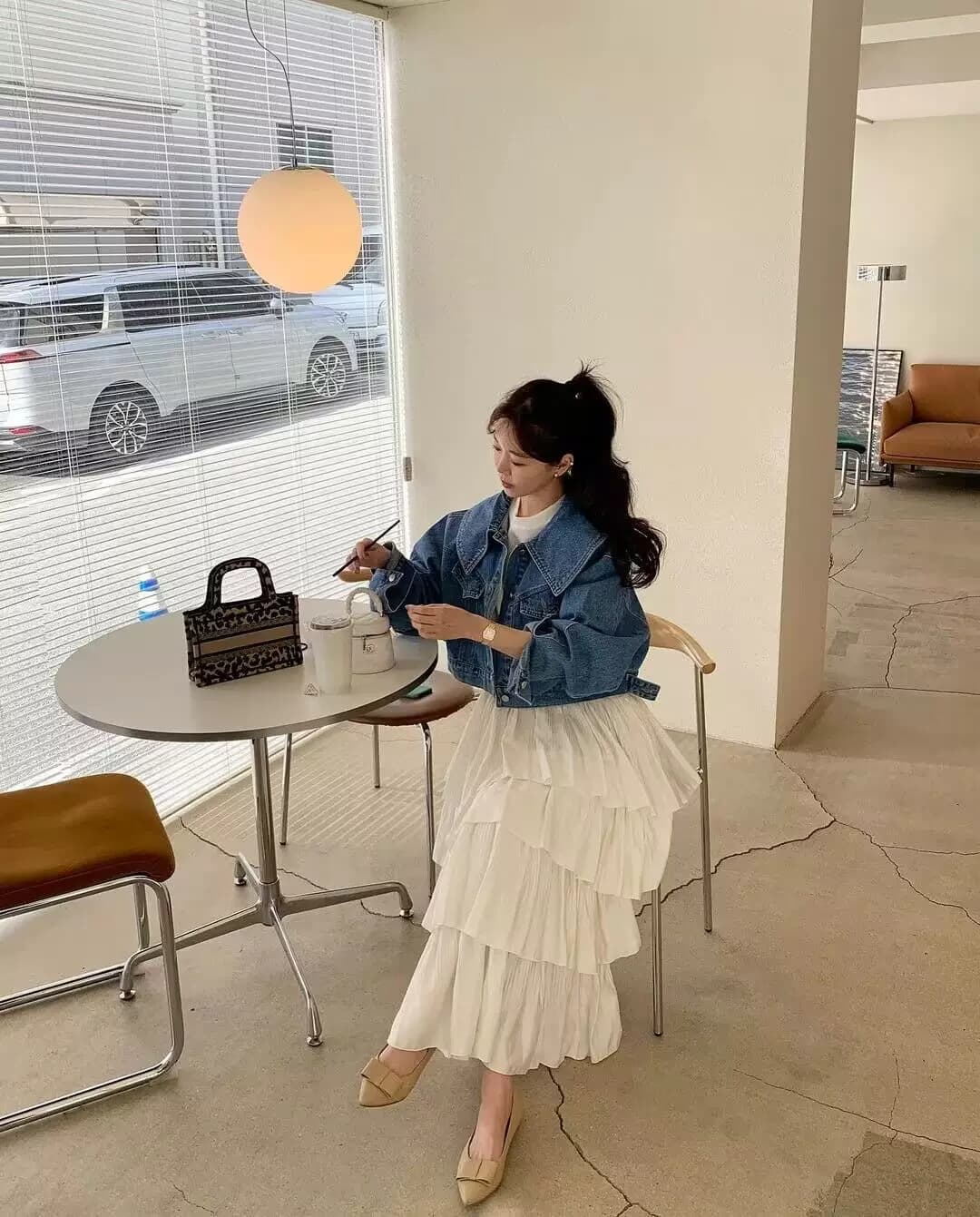 선물 화물 한국 chic 연령 감소 베이비 칼라 루즈핏 캐주얼 다용도 긴팔 쇼트 스타일 데님 재킷 맨위 여성 상세 이미지 11