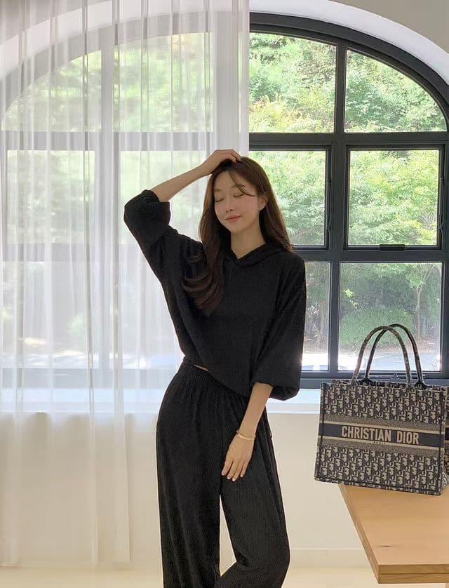 선물 화물 한국 스타일 시간 아직도 느낌 주름 장식 센스 캐주얼 세트 이미지 3