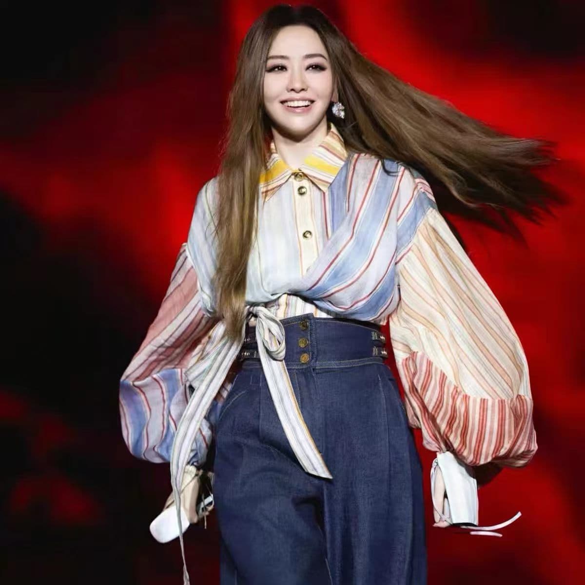 출퇴근 바람 스트라이프 레이스업 긴팔 셔츠 올해 인기 ~ 중 폭발 여성 의류 봄 새로운 디자인 센스 맨위 트렌디 상세 이미지 6