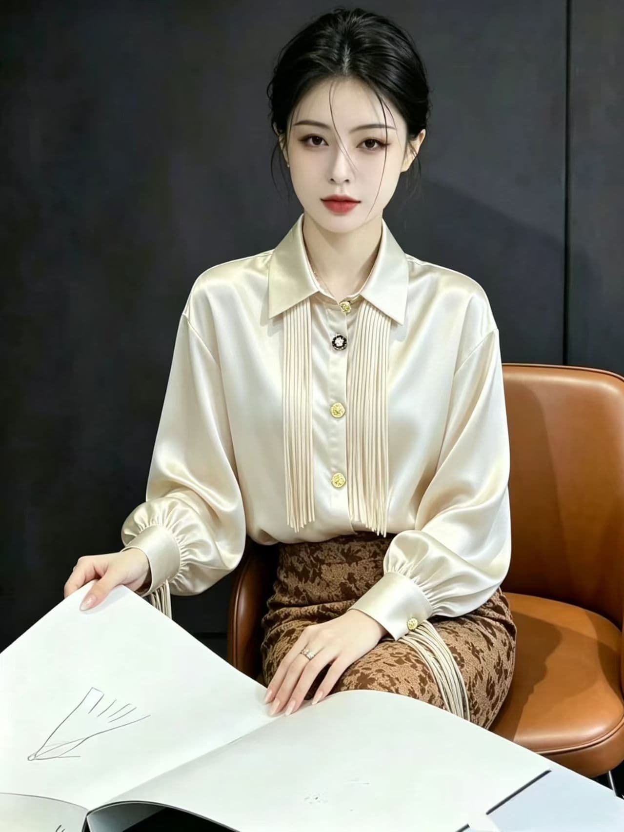 유럽 상품 무거운 작업 2026 가을 새로운 품격 술 셔츠 긴팔 고급 센스 고유 한 버클 디자인 센스 작은 대중 맨위 상세 이미지 6