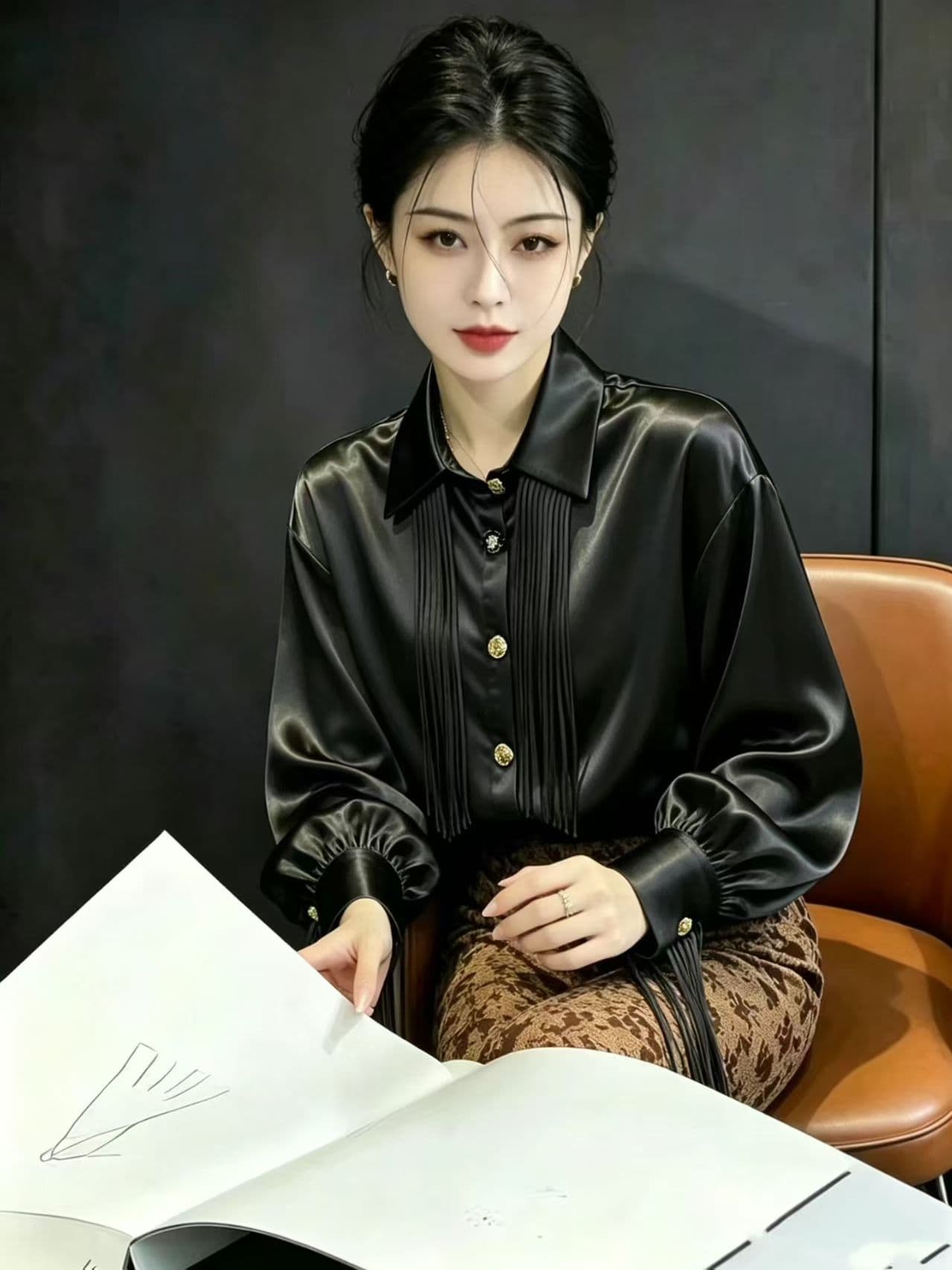 유럽 상품 무거운 작업 2026 가을 새로운 품격 술 셔츠 긴팔 고급 센스 고유 한 버클 디자인 센스 작은 대중 맨위 상세 이미지 9