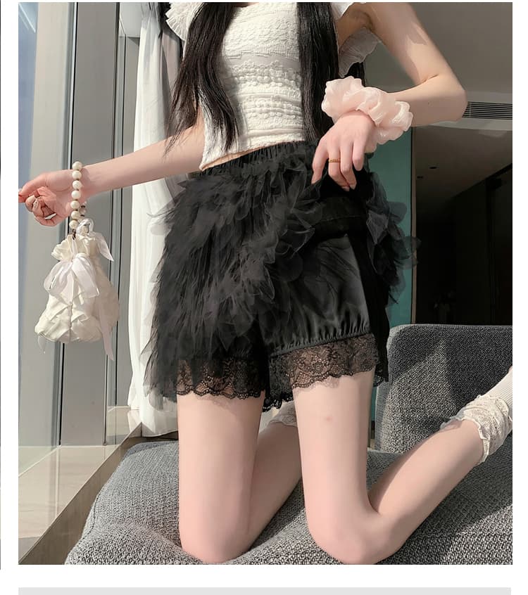 실사 아메리칸 핫걸 섹시함 작은 대중 망사 패치워크 반신 스커트 여성 봄 하이웨이스트 미니 스커트 퍼프 스커트 케이크 드레스 상세 이미지 28