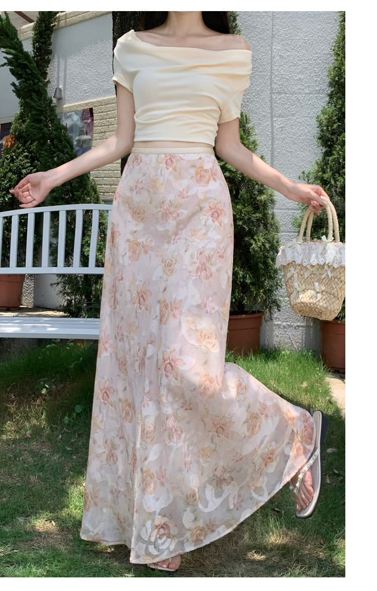 실사 프랑스식 부드러운 바람 꽃무늬 인어 꼬리 롱 스커트 여성 여름 새로운 소녀 바람 하이웨이스트 루즈핏 슬림해 보이는 반신 스커트 상세 이미지 17