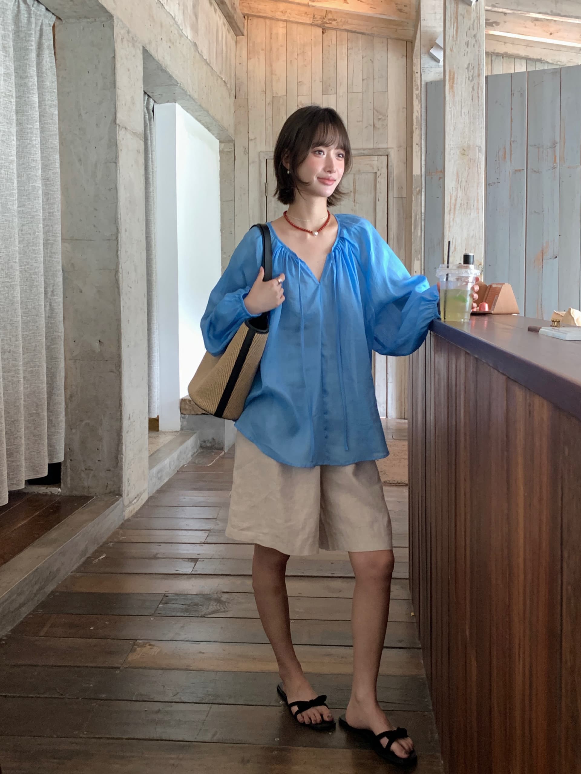 크기 있음 업데이트 한국 스타일 출퇴근 통기성 자외선 차단 풀오버 맨위 여름 얇은 스타일 통기성 에어컨 셔츠 상세 이미지 1