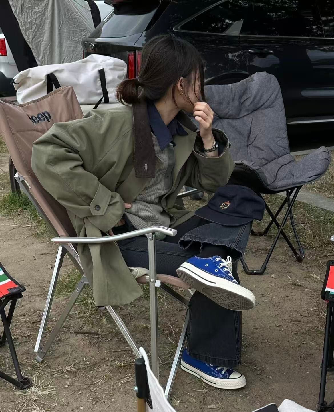 크기 있음 업데이트 한 부서 레트로 품격 루즈핏 배색 폴로 칼라 패치워크 지퍼 섹션 다용도 재킷 재킷 상세 이미지 13
