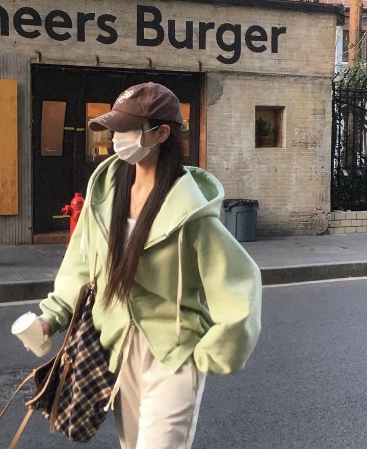 크기 있음 업데이트 한 부서 미니멀리즘 거리 바람 출퇴근 다용도 긴팔 후드 지퍼 루즈핏 후드티 재킷 상세 이미지 3