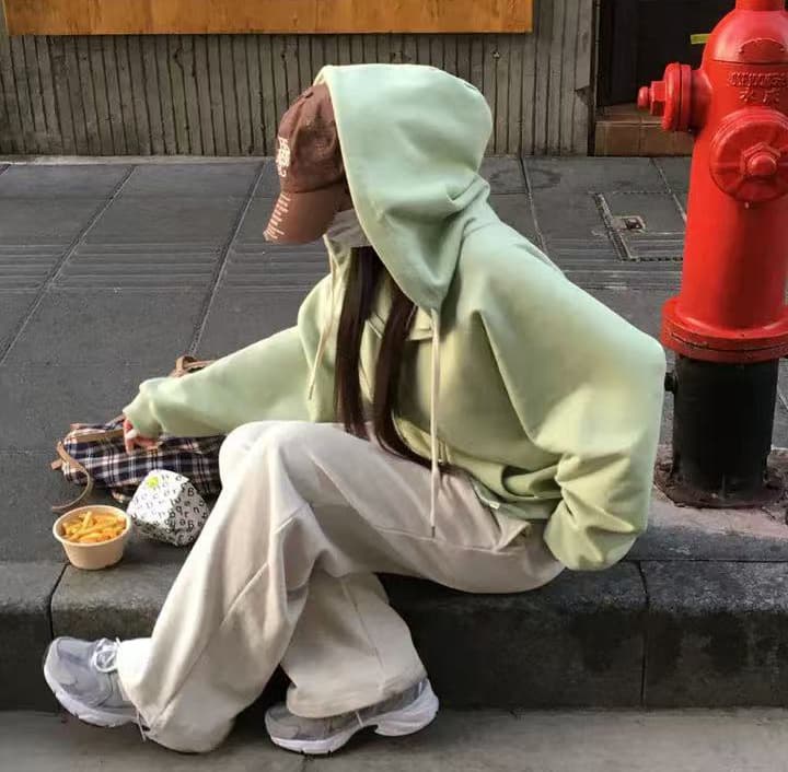 크기 있음 업데이트 한 부서 미니멀리즘 거리 바람 출퇴근 다용도 긴팔 후드 지퍼 루즈핏 후드티 재킷 상세 이미지 10