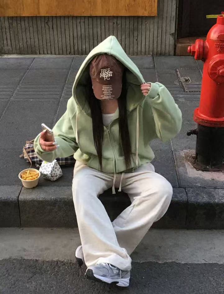 크기 있음 업데이트 한 부서 미니멀리즘 거리 바람 출퇴근 다용도 긴팔 후드 지퍼 루즈핏 후드티 재킷 상세 이미지 11