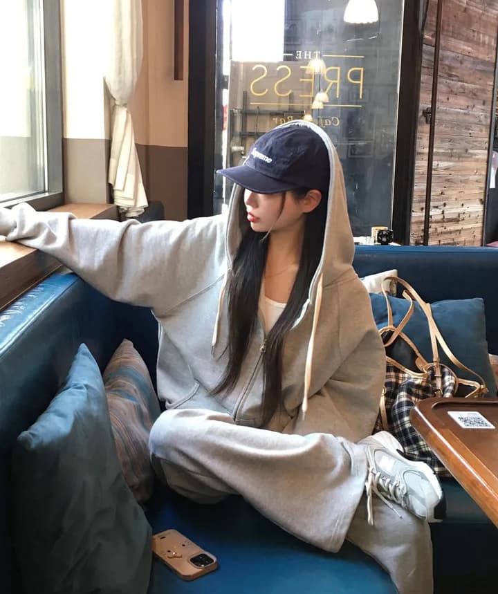 크기 있음 업데이트 한 부서 미니멀리즘 거리 바람 출퇴근 다용도 긴팔 후드 지퍼 루즈핏 후드티 재킷 상세 이미지 14