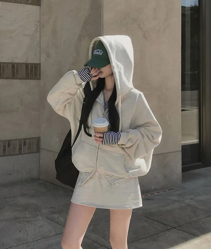 크기 있음 업데이트 한 부서 미니멀리즘 거리 바람 출퇴근 다용도 긴팔 후드 지퍼 루즈핏 후드티 재킷 상세 이미지 19
