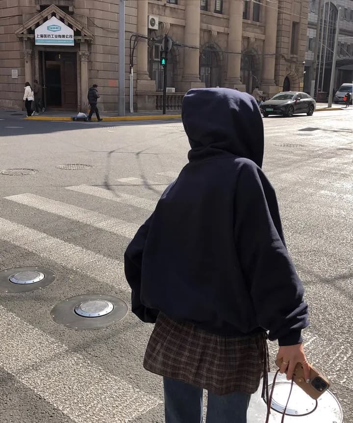크기 있음 업데이트 한 부서 미니멀리즘 거리 바람 출퇴근 다용도 긴팔 후드 지퍼 루즈핏 후드티 재킷 상세 이미지 26