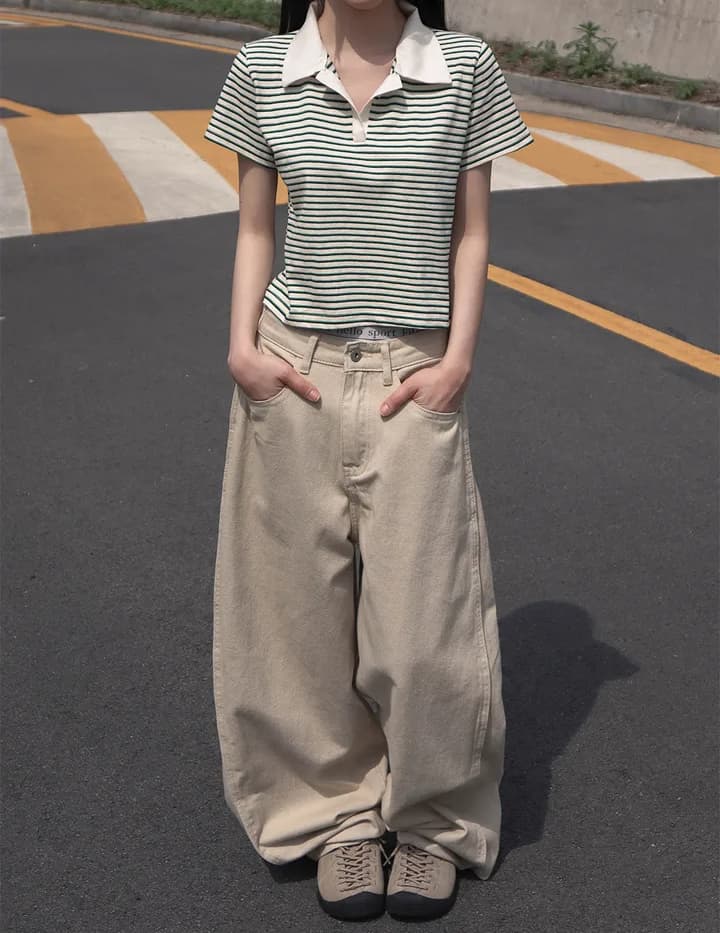 크기 있음 업데이트 캐주얼 품격 루즈핏 작은 키 캐주얼 바지 거리 윈디 주머니 작은 대중 디자인 센스 긴 바지 상세 이미지 13