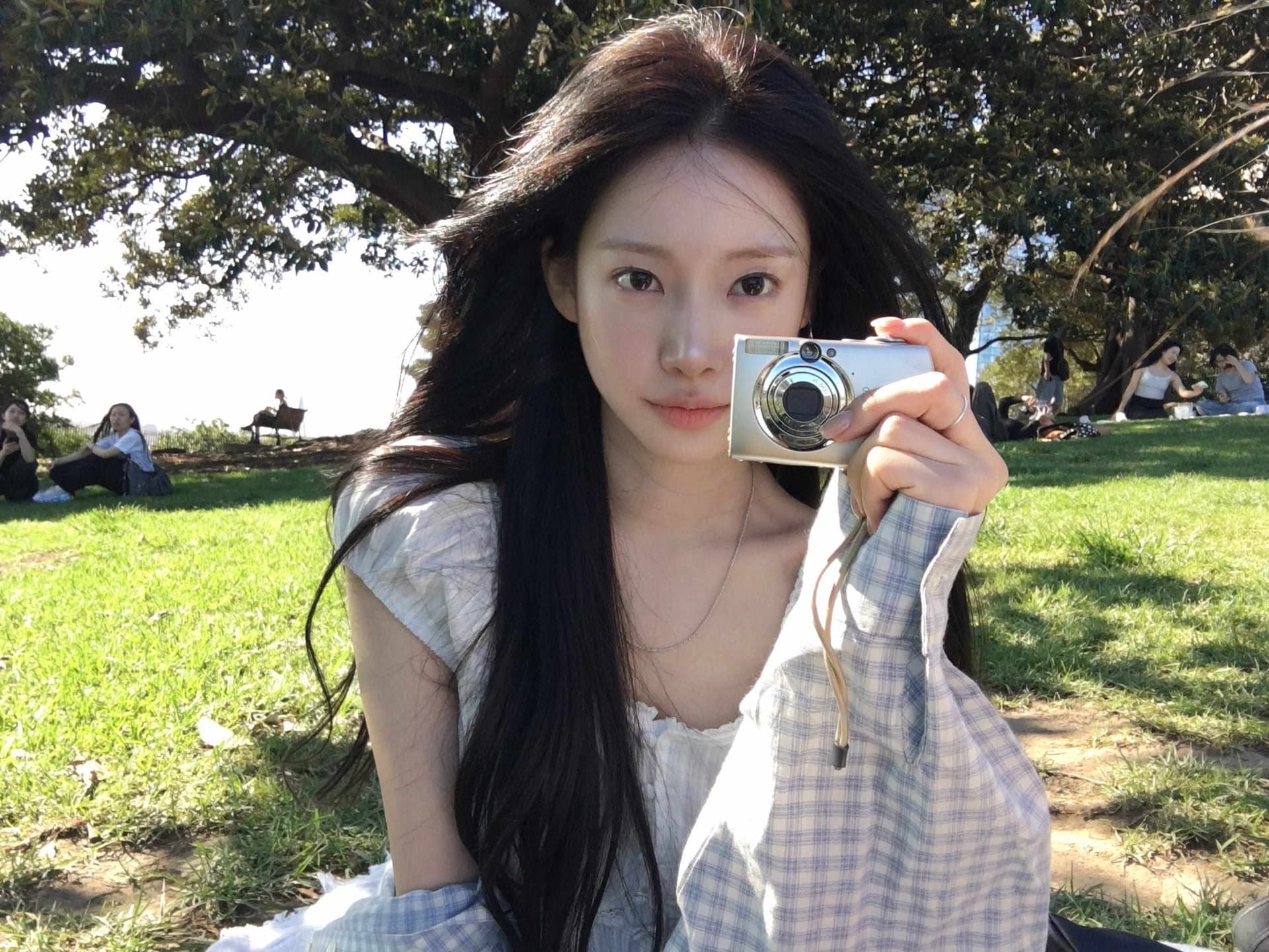크기 있음 업데이트 프랑스식 레트로 연령 감소 귀여운 광장 칼라 체크무늬 허리 수축 슬림해 보이는 셔츠 여성용 짧은 소매 맨위 상세 이미지 7