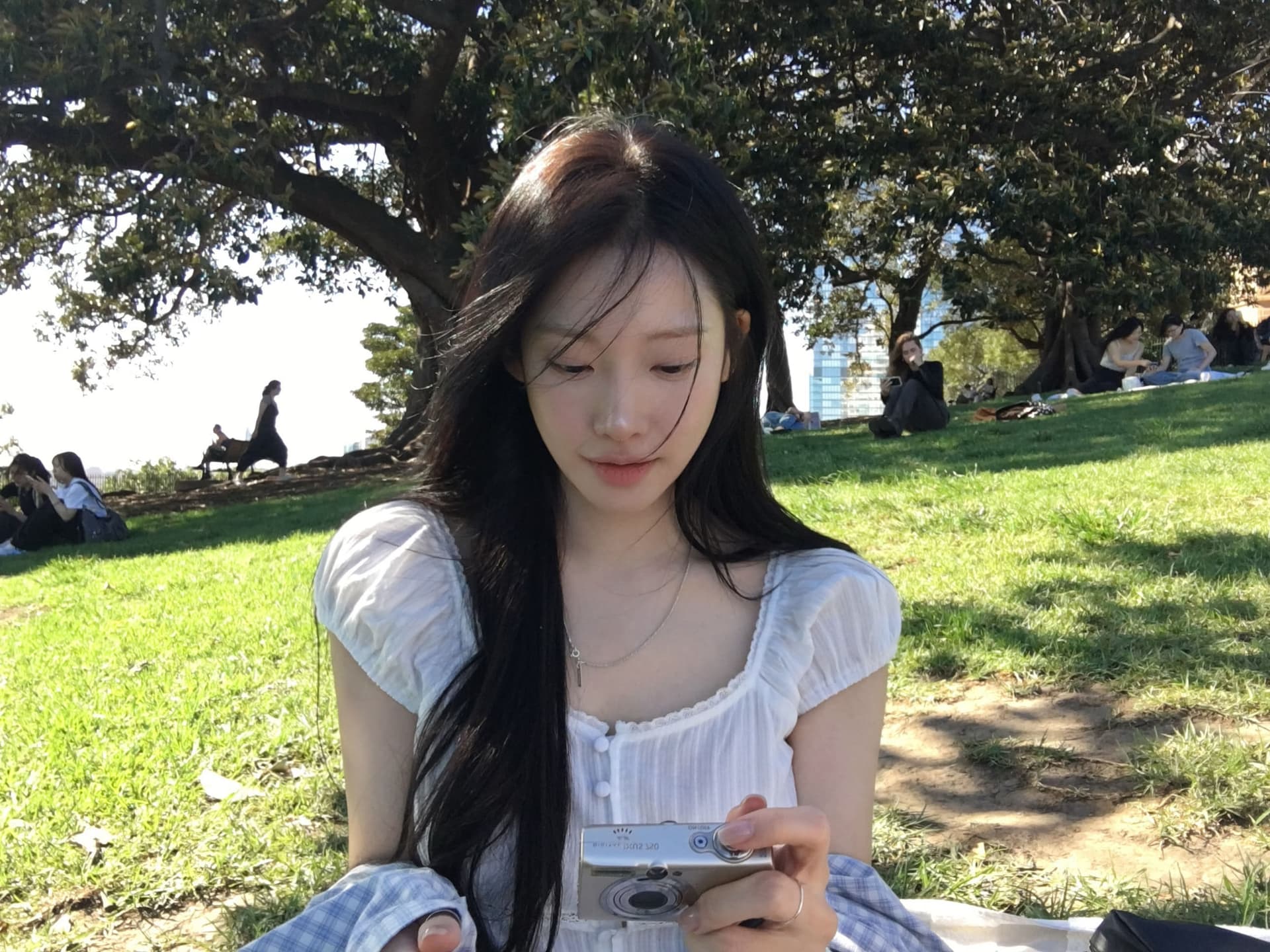 크기 있음 업데이트 프랑스식 레트로 연령 감소 귀여운 광장 칼라 체크무늬 허리 수축 슬림해 보이는 셔츠 여성용 짧은 소매 맨위 상세 이미지 8