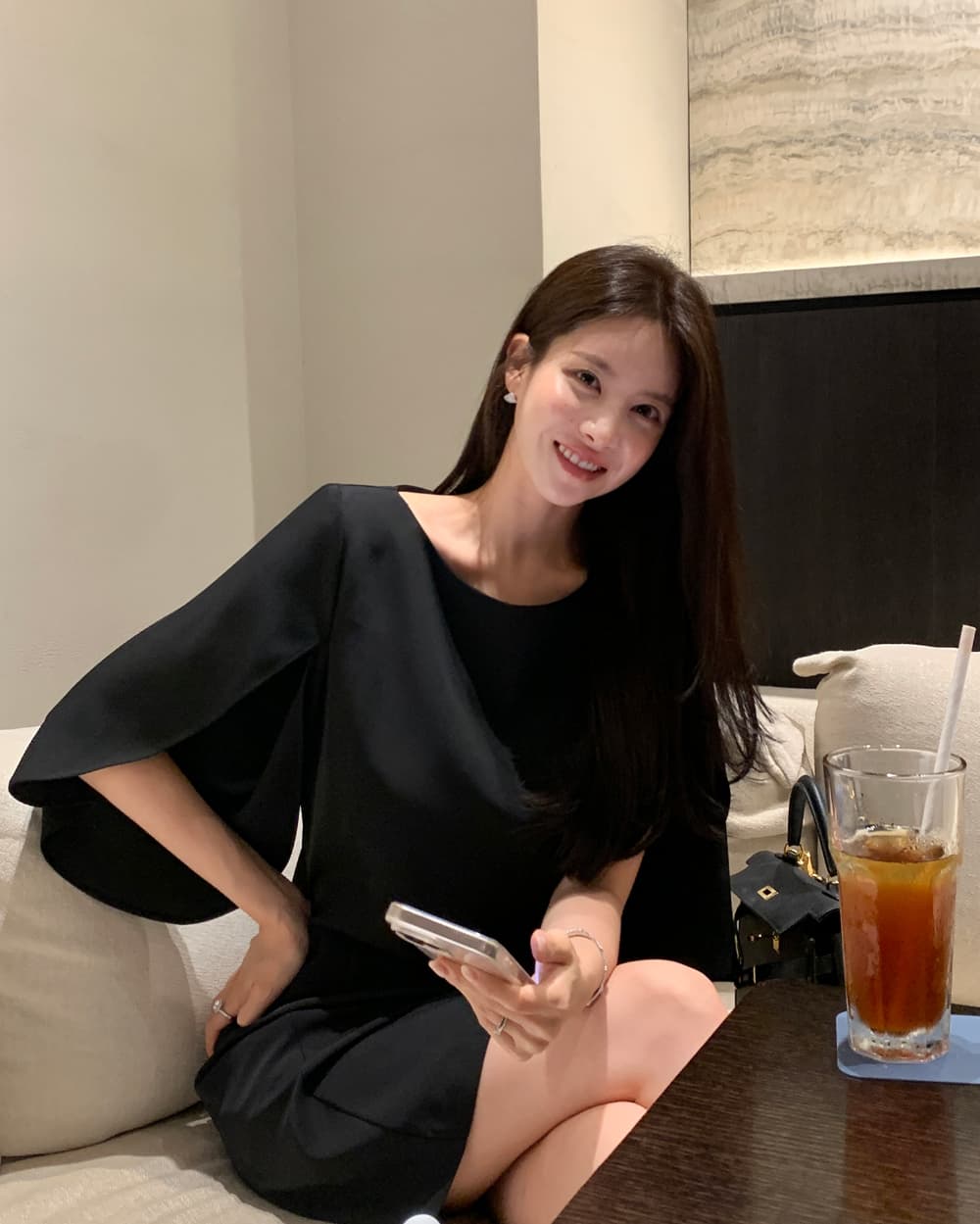 크기 있음 업데이트 프랑스식 우아함 품격 레트로 트임 소매 허리 수축 슬림해 보이는 빛 요리 한 바람 드레스 상세 이미지 43