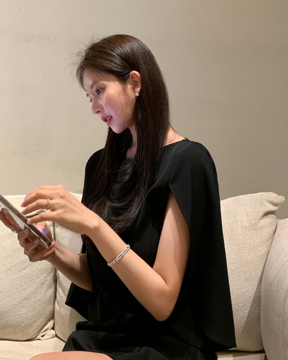 크기 있음 업데이트 프랑스식 우아함 품격 레트로 트임 소매 허리 수축 슬림해 보이는 빛 요리 한 바람 드레스 상세 이미지 50