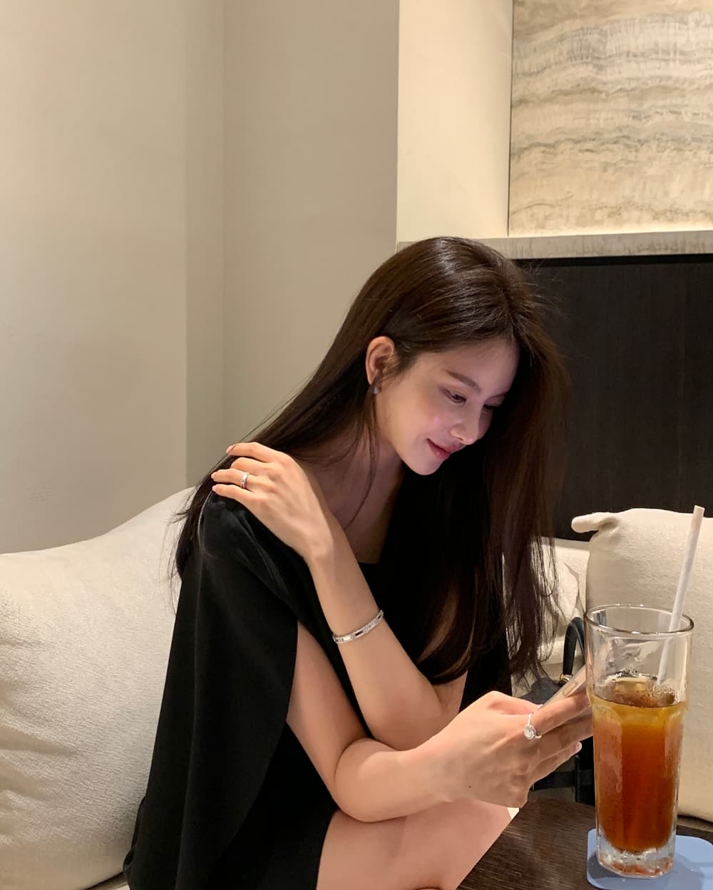 크기 있음 업데이트 프랑스식 우아함 품격 레트로 트임 소매 허리 수축 슬림해 보이는 빛 요리 한 바람 드레스 상세 이미지 53