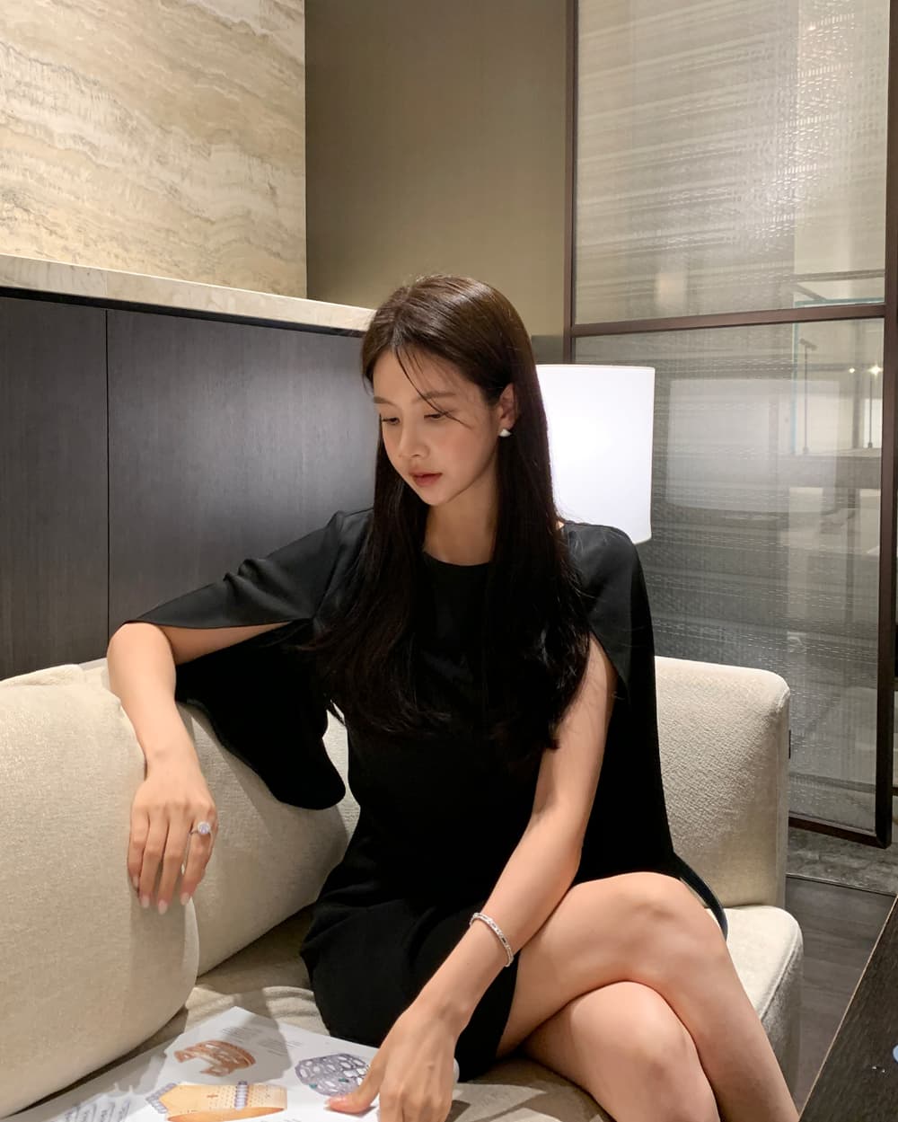 크기 있음 업데이트 프랑스식 우아함 품격 레트로 트임 소매 허리 수축 슬림해 보이는 빛 요리 한 바람 드레스 상세 이미지 55