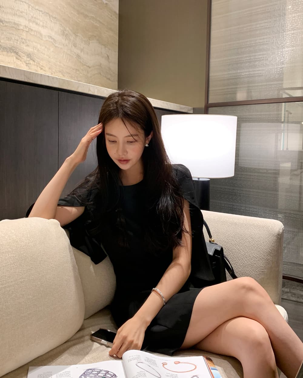 크기 있음 업데이트 프랑스식 우아함 품격 레트로 트임 소매 허리 수축 슬림해 보이는 빛 요리 한 바람 드레스 상세 이미지 59
