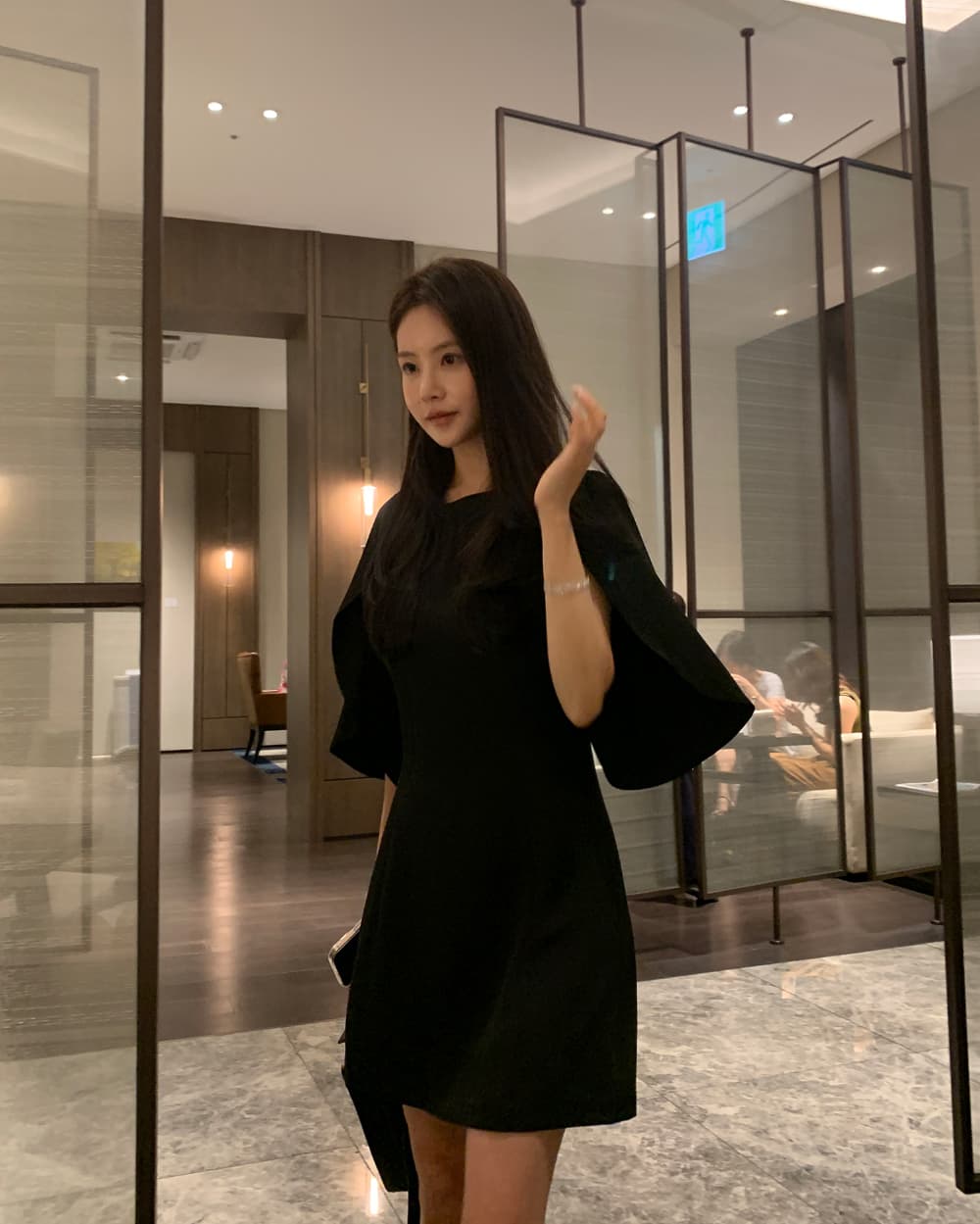 크기 있음 업데이트 프랑스식 우아함 품격 레트로 트임 소매 허리 수축 슬림해 보이는 빛 요리 한 바람 드레스 상세 이미지 64
