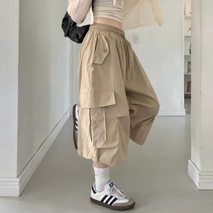 크기 있음 업데이트 ins 보 주님 섹션 한 부서 작은 대중 루즈핏 중성 바람 다용도 거리 차가운 잘 생긴 소녀 캐주얼 바지 상세 이미지 12