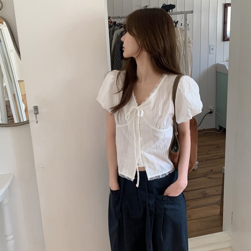 크기 있음 업데이트 ins 보 주님 섹션 한 부서 미니멀리즘 다용도 신선함 일상 작은 셔츠 블라우스 맨위 이미지 4