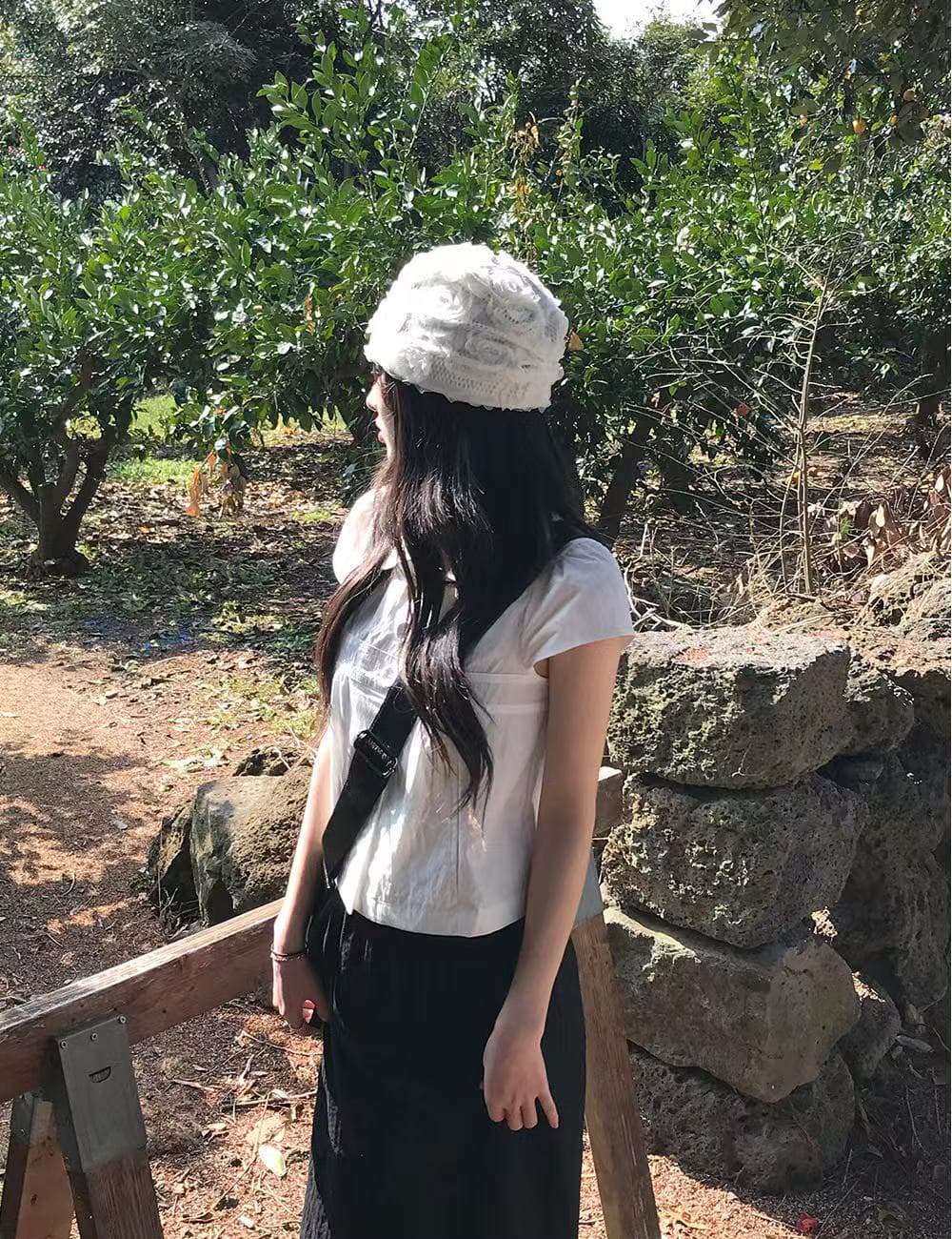 크기 있음 업데이트 한국 chic 캐주얼 품격 세 버클 폴로 칼라 루즈핏 다용도 일상 작은 셔츠 맨위 상세 이미지 7